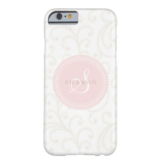 Coques Case-Mate iPhone Monogramme floral blanc beige girly élégant de (Dos)