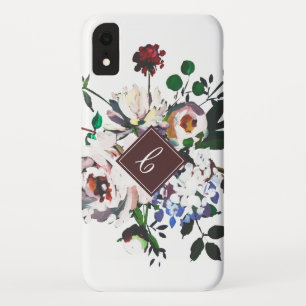 Case-Mate iPhone Case Monogramme floral blanc d'aquarelle vintage