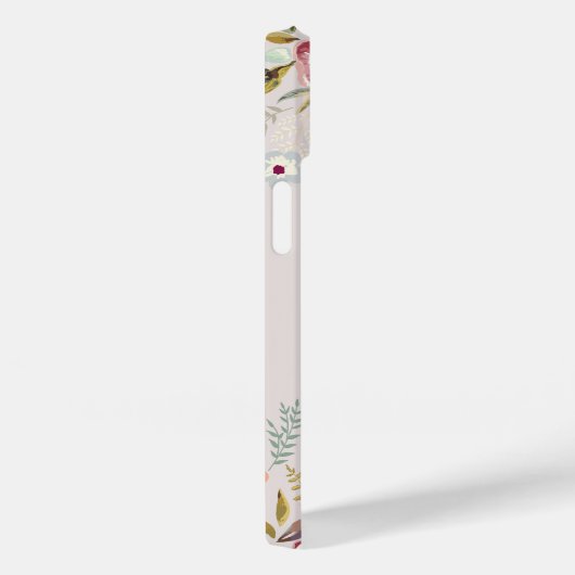 Coques Case-Mate iPhone Monogramme floral blanc rose (Verso / Droite)