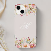 Coques Case-Mate iPhone Monogramme floral blanc rose
