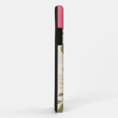 Coques Case-Mate iPhone Monogramme floral bronzage en ivoire rose Girly (Dos/Droite)