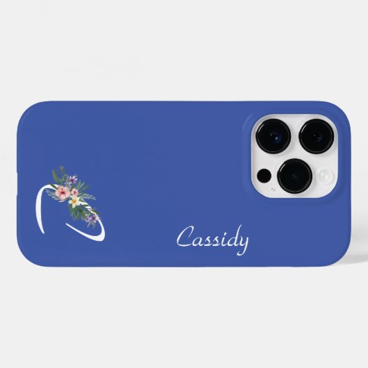 Coques Case-Mate iPhone Monogramme floral c Retraite (Verso (horizontal))