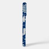 Coques Case-Mate iPhone Monogramme Floral Chinois Bleu (Verso / Droite)