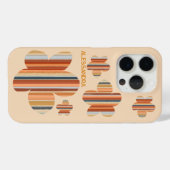 Coques Case-Mate iPhone Monogramme floral couleurs rétro rayures 70s migno (Verso (horizontal))