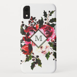 Case-Mate iPhone Case Monogramme floral d'aquarelle de rose classique de