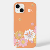 Coques Case-Mate iPhone Monogramme floral de Boho rétro (Verso)