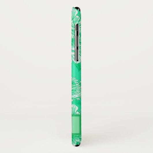 Coques Case-Mate iPhone Monogramme floral de menthe (Dos/Gauche)