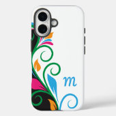 Coques Case-Mate iPhone Monogramme floral déco (Verso)