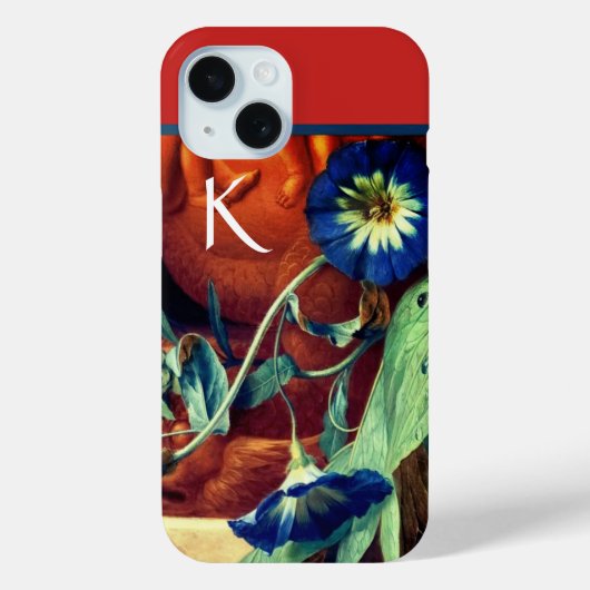 COQUES Case-Mate iPhone MONOGRAMME FLORAL DES GLORIES DU MATIN BLEU (Verso)