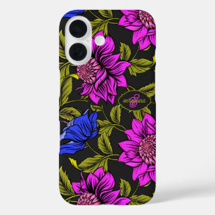 Coques iPhone 16 Monogramme floral élégant moderne