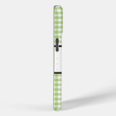 Coques Case-Mate iPhone Monogramme floral En vichy vert (Verso / Droite)