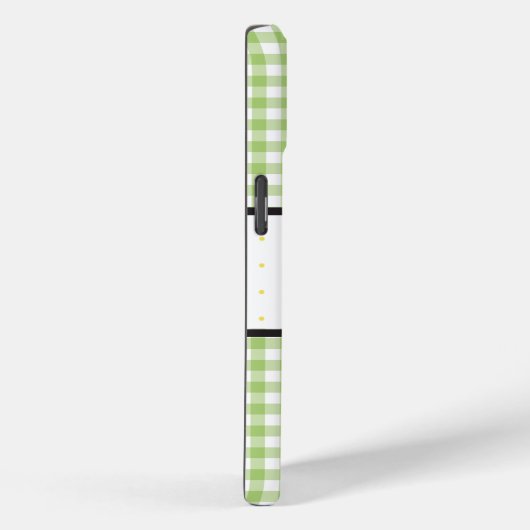 Coques Case-Mate iPhone Monogramme floral En vichy vert (Verso / Droite)