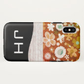 Coques Case-Mate iPhone Monogramme Floral et Texture (Dos (Horizontal))