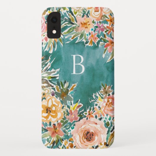 Coques Case-Mate iPhone Monogramme floral luxuriant d'EXUBÉRANCE (Dos)