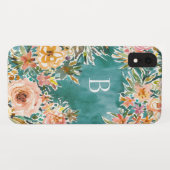 Coques Case-Mate iPhone Monogramme floral luxuriant d'EXUBÉRANCE (Dos (Horizontal))