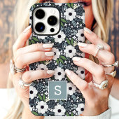 Coques Case-Mate iPhone Monogramme Floral Marine
