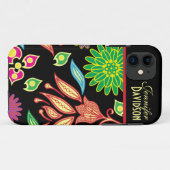 Coques Case-Mate iPhone Monogramme floral noir abstrait Girly iPhone5 (Dos (Horizontal))