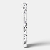 Coques Case-Mate iPhone Monogramme floral noir blanc (Verso / Gauche)