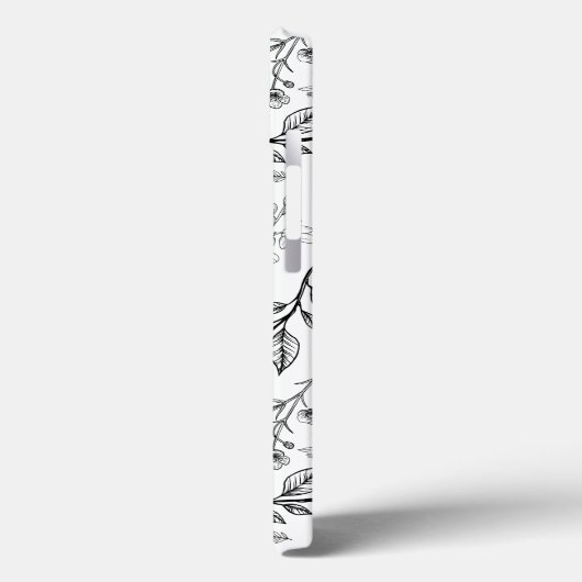 Coques Case-Mate iPhone Monogramme floral noir blanc (Verso / Gauche)