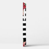 Coques Case-Mate iPhone Monogramme floral noir blanc rayé Rose or (Verso / Gauche)