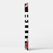 Coques Case-Mate iPhone Monogramme floral noir blanc rayé Rose or (Verso / Droite)