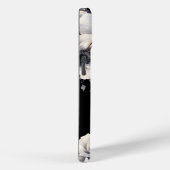 Coques Case-Mate iPhone Monogramme floral noir et blanc (Verso / Droite)