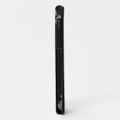 Coques Case-Mate iPhone Monogramme Floral noir et rose (Dos/Gauche)