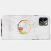 Coques Case-Mate iPhone Monogramme Floral Nom Initiale Lettre O Personnali (Dos (Horizontal))