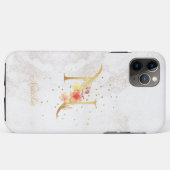 Coques Case-Mate iPhone Monogramme Floral Nom Initiale N Lettre Personnali (Dos (Horizontal))