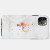 Coques Case-Mate iPhone Monogramme Floral Nom Initiale P Lettre Personnali (Dos (Horizontal))