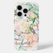 Coques Case-Mate iPhone Monogramme floral Pastel moderne (Verso)