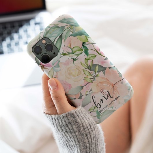 Coques Case-Mate iPhone Monogramme floral Pastel moderne