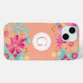 Coques Case-Mate iPhone Monogramme floral peint Couverture Customisée (Verso (horizontal))