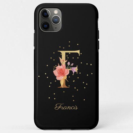 Coques Case-Mate iPhone Monogramme floral Personnaliser le nom Lettre F in (Dos)