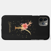 Coques Case-Mate iPhone Monogramme Floral Personnaliser Nom Initiale Lettr (Dos (Horizontal))