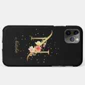 Coques Case-Mate iPhone Monogramme Floral Personnaliser Nom Initiale Lettr (Dos (Horizontal))