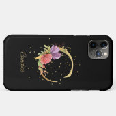 Coques Case-Mate iPhone Monogramme Floral Personnaliser Nom Initiale Lettr (Dos (Horizontal))