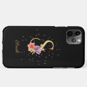 Coques Case-Mate iPhone Monogramme Floral Personnaliser Nom Initiale Lettr (Dos (Horizontal))