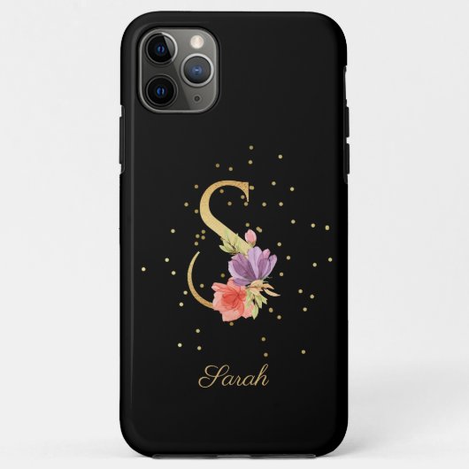 Coques Case-Mate iPhone Monogramme Floral Personnaliser Nom Initiale Lettr (Dos)