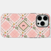 Coques Case-Mate iPhone Monogramme floral rose (Verso (horizontal))