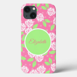 Case-Mate iPhone Case Monogramme floral rose et vert
