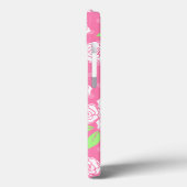 Coques Case-Mate iPhone Monogramme floral rose et vert  (Verso / Gauche)