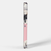 Coques Case-Mate iPhone Monogramme floral rose noir blanc (Verso / Droite)