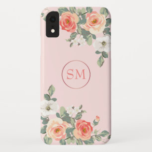 Case-Mate iPhone Case Monogramme floral rose pâle rose Rose