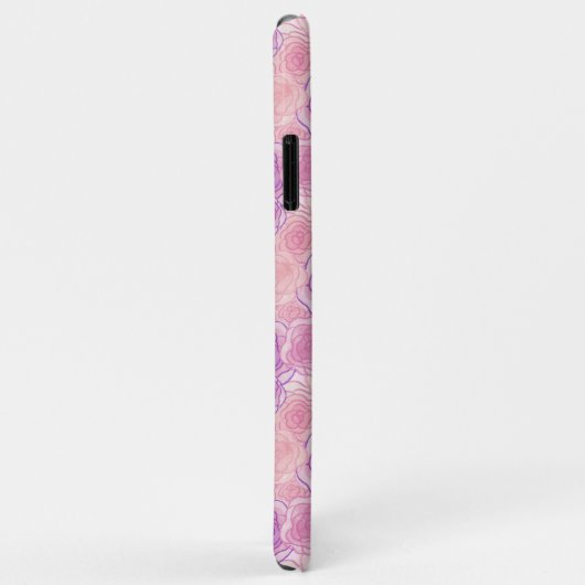 Coques Case-Mate iPhone Monogramme floral Rose rose-fusée (Dos/Droite)