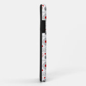 Coques Case-Mate iPhone Monogramme floral rouge gris moderne (Dos/Droite)