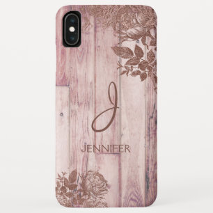 Case-Mate iPhone Case Monogramme floral rustique de motif de feuille