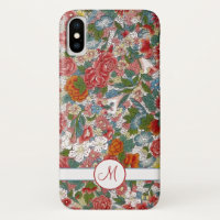 Monogramme floral Vintage coloré Chinoiserie