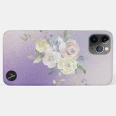 Coques Case-Mate iPhone *~* Monogramme Flore du pastel Iridescente Lavende (Dos (Horizontal))