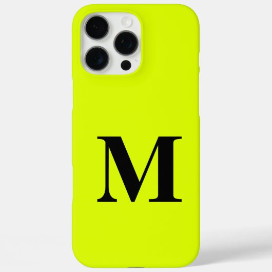 Coques Case-Mate iPhone Monogramme Fluoro Chartreuse Jaune Neon Moderne (Verso)